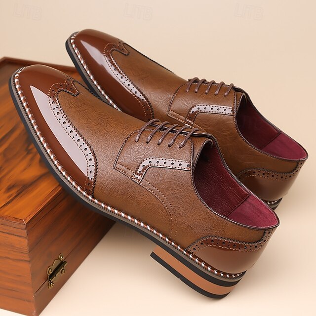 and Shoes Leather Wingtip Burgundy Oxford Faux Men's White