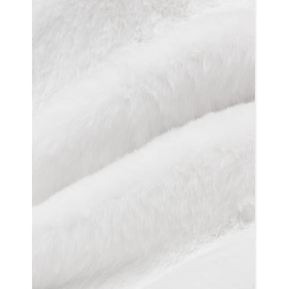 Jacket Coat Long Women's Black Sherpa Faux White Fur