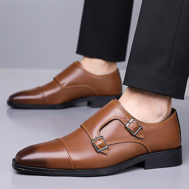 Elegant Shoes – Double Strap Monk Leather Men's