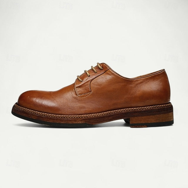 and Men's Tan Goodyear Derby Shoes Clean Leather Welt with