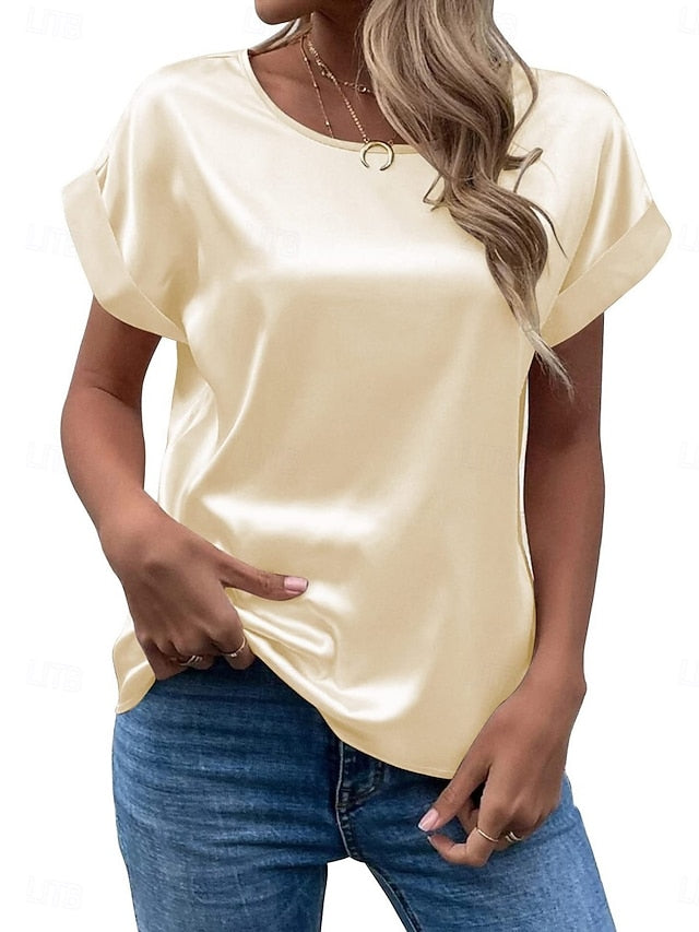 Women's T Shirt Plain Fashion Basic Modern Short Sleeve