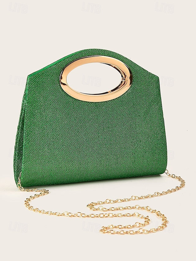 Handle Clutch Evening Women's Bag Glitter with Gold