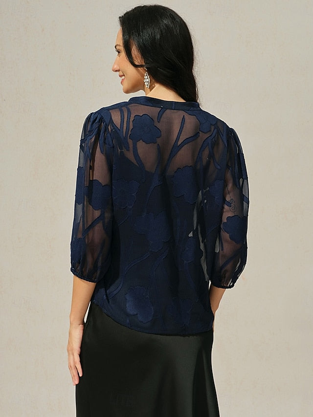 Women's Blouse Button-Up Shirt with Camisole Floral