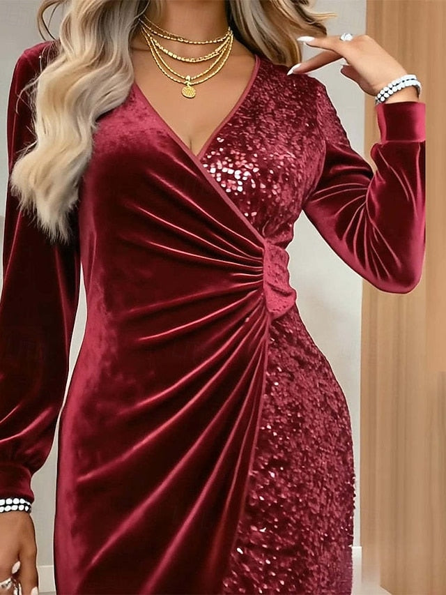Women's Mini Dress Velvet Dress Sequin Dress Sheath Dress