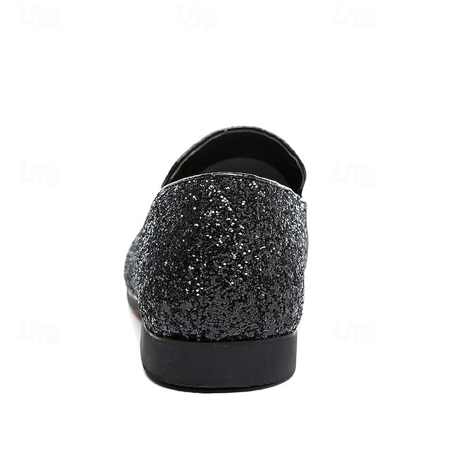 Slip-On Design with Silver and Loafers Glitter Men's