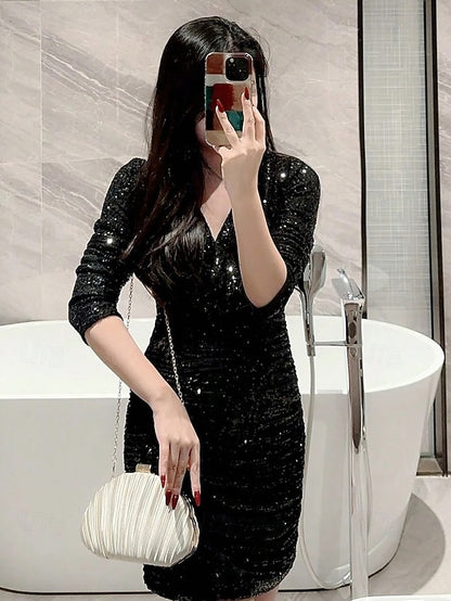 Women's Purse Clutch Shell Evening Satin Pleated