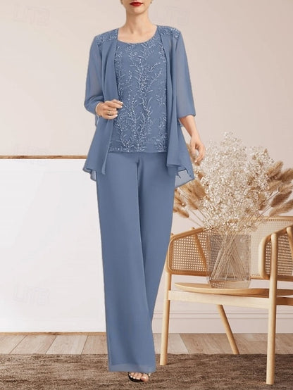 of Elegant Pantsuit Dress Bride 3 Wedding Piece Mother Guest the