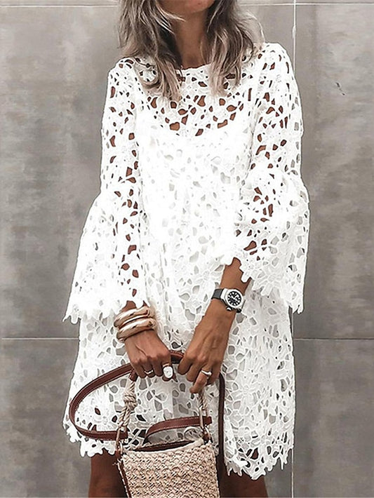 Women's Mini Dress White Dress White Lace Wedding Dress