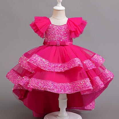 Dress Sleeveless Kids Sequin Special Wedding Girls' Party
