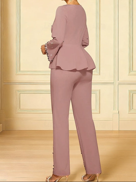 of V the Bride Elegant Ankle Dress Length Mother Jumpsuits Neck