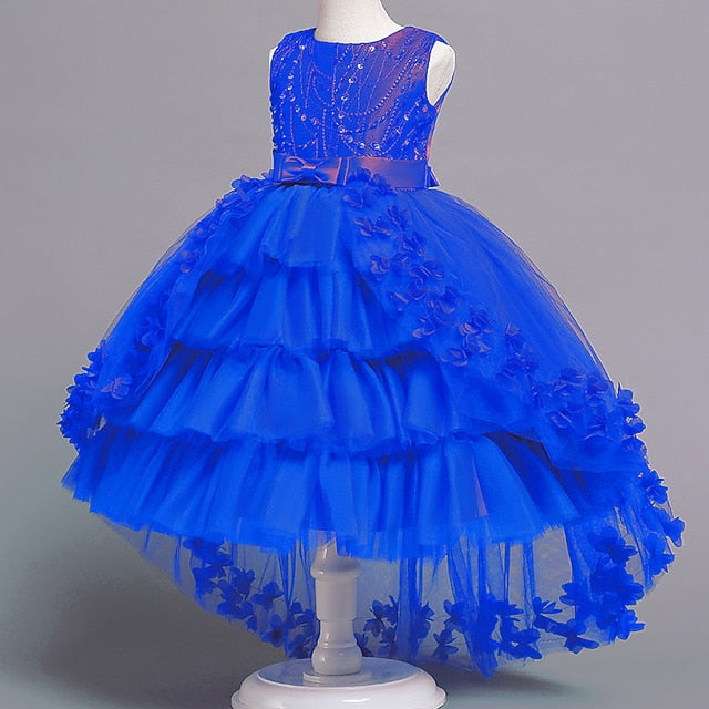 Solid Girl Colored Girls' Dress Kids Flower