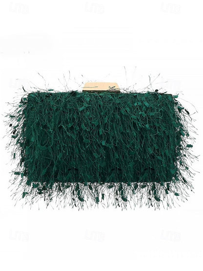 Chain with Strap Women's Feathered Chic Clutch Evening