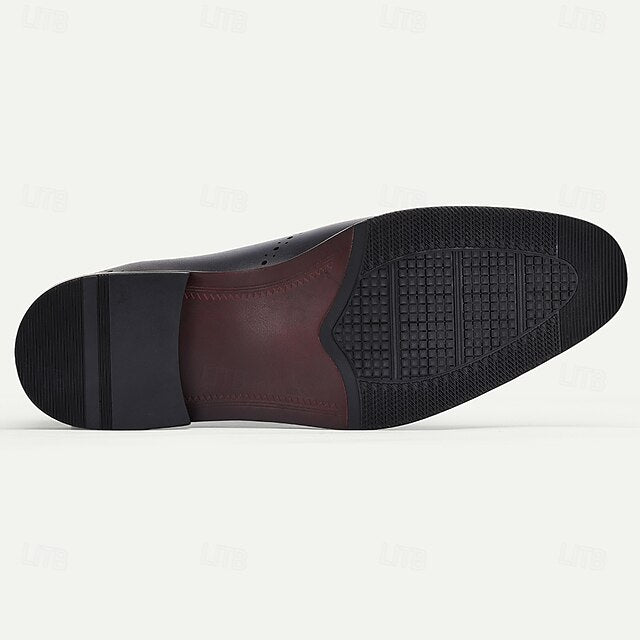 Shoes Blue Cowhide Classic Navy Genuine Oxford Men's