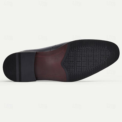 Shoes Blue Cowhide Classic Navy Genuine Oxford Men's