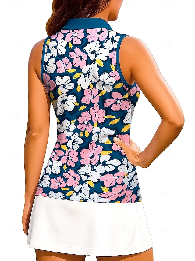Women's Color Block Plants Floral Workout Tank Top Tops