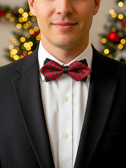 Men's Pattern Tie with Geometric Bow Christmas
