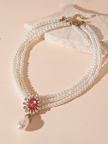 Jewelry Pearl with Earrings Set Women's