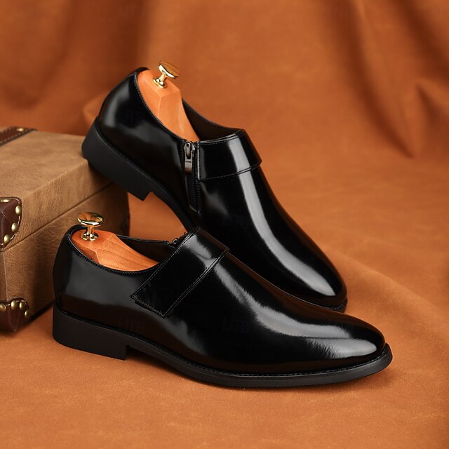 Leather Business Shoes Men's Slip-On Loafers Brown