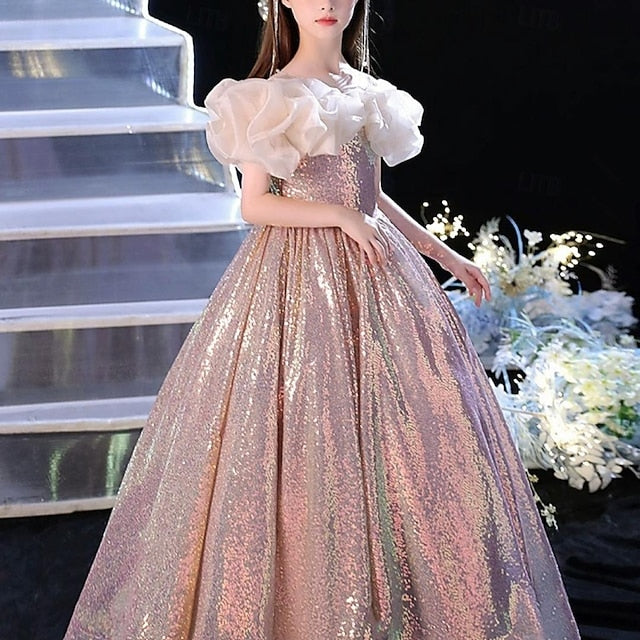 Party Sleeveless Dress Kids Performance Color Solid Girls'