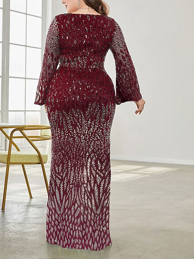 Size Party Curve of Mother V the Bride Plus Dress Elegant