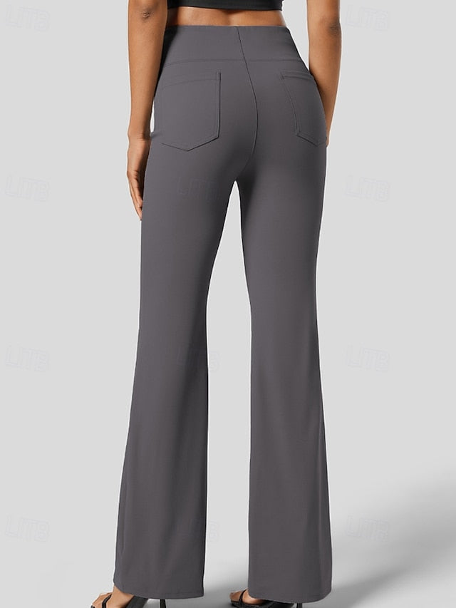 Women's Wide Leg Bell Bottom Slacks Streetwear Casual Full