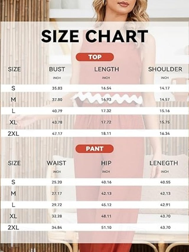 Women's tank top trousers wavy hem casual fashion suit