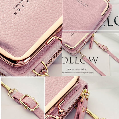 Bag Gold Women's Faux with Frame Leather Black Crossbody