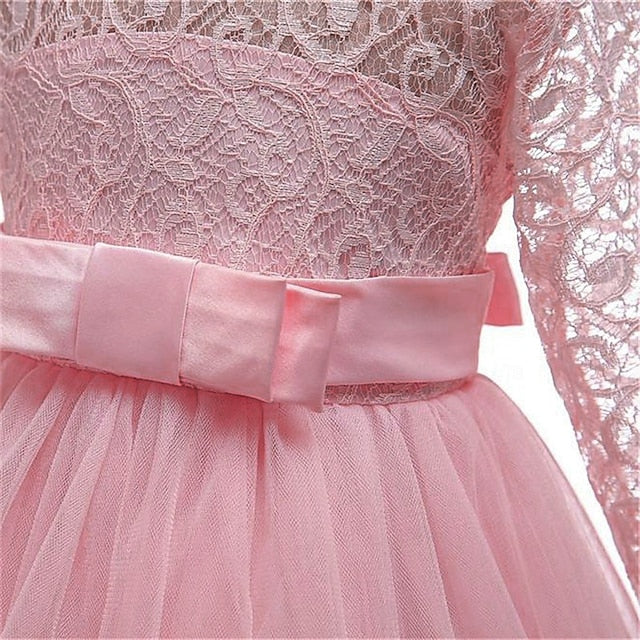 Girls' Dress Girl Flower Colored Kids Solid Wedding