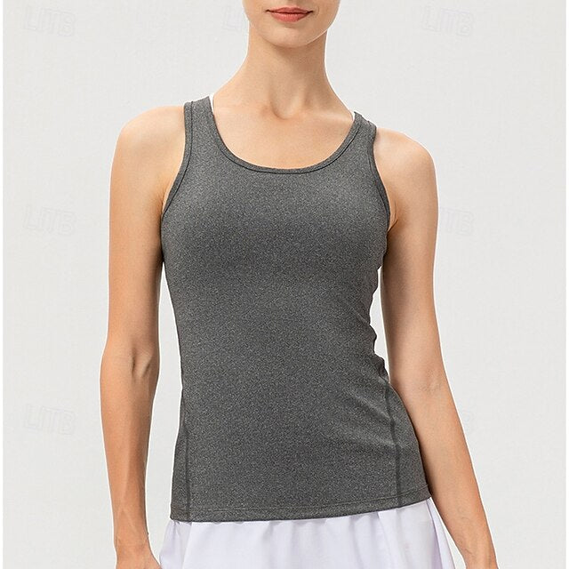Women's Tank Top Strap Tank Yoga Top Crew Neck Quick Dry