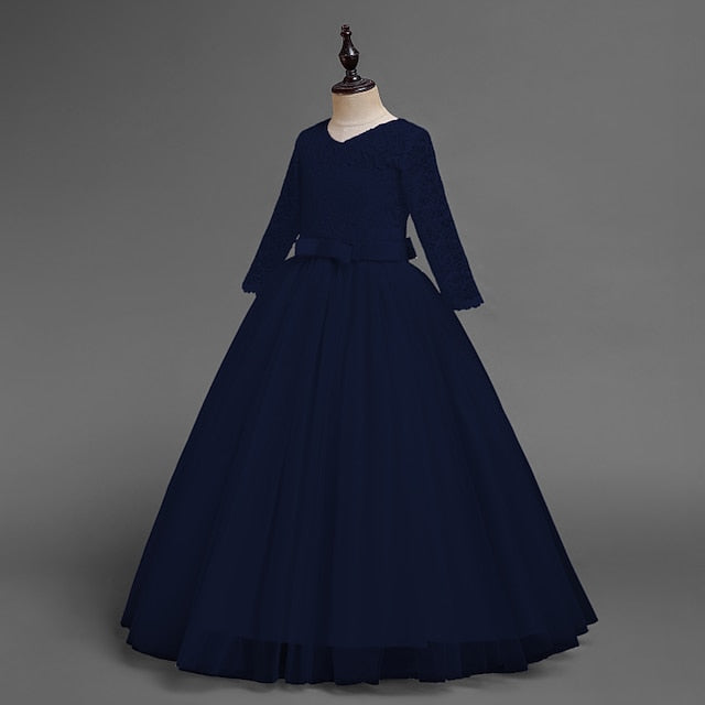 Girls' Sleeve Wedding Girl Dress Flower Half Kids