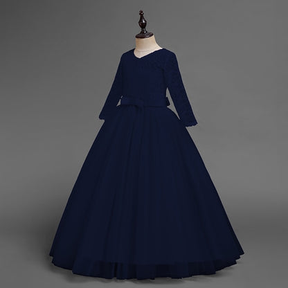 Girls' Sleeve Wedding Girl Dress Flower Half Kids