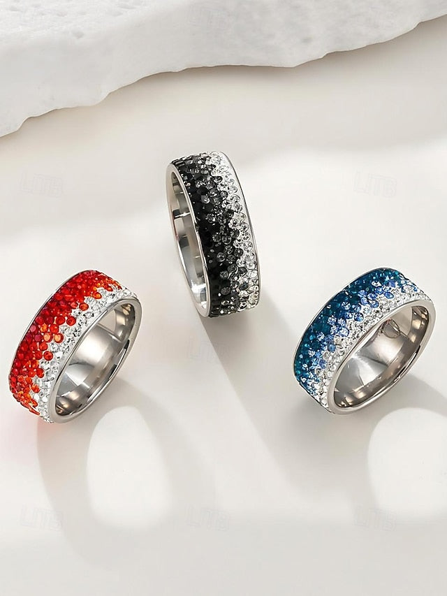 Christmas Men's Stainless Stylish – Red Ring Steel