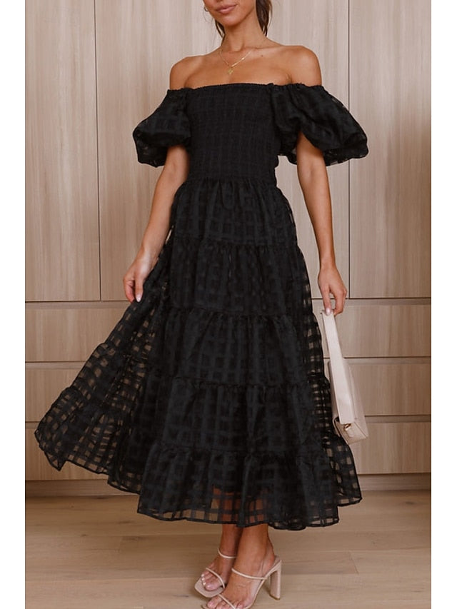 Women's Midi Dress Graduation Dress Fashion Modern Lantern