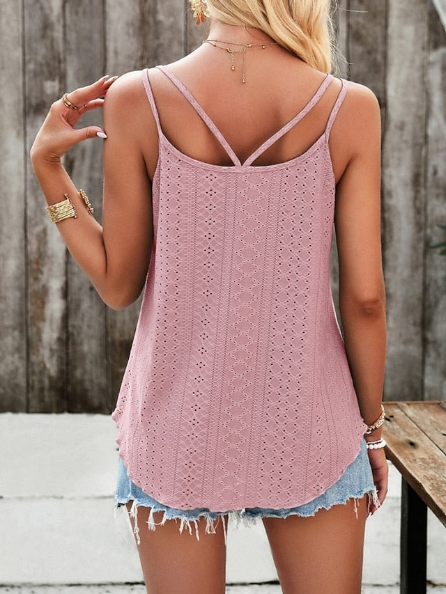 Women's Camisole Tank Top Vest Camis Solid Color Basic
