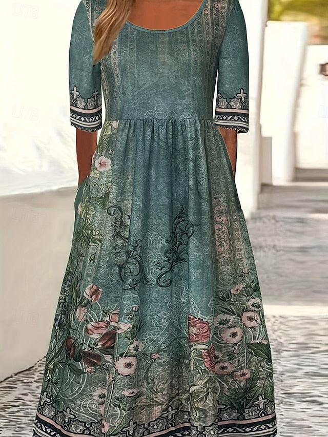 Women's Midi Dress A Line Dress Fit And Flare Dress