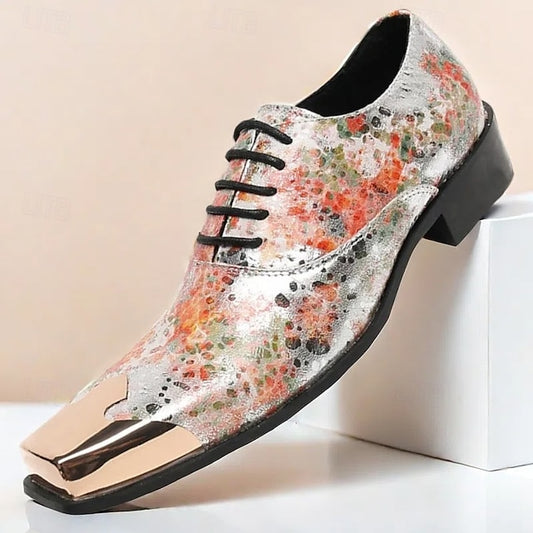 Printed – Shoes Oxford Men's Floral Patent Leather