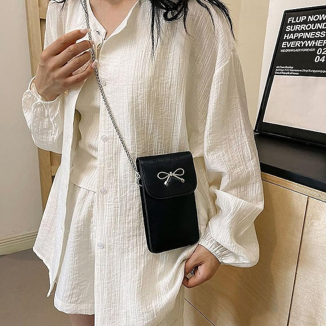 Leather Women's Phone Bag Daily PU Mobile Crossbody