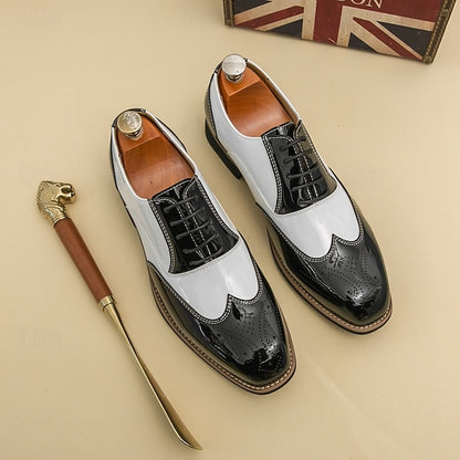 and with Men's Oxford Patent Shoes Gold Leather Black