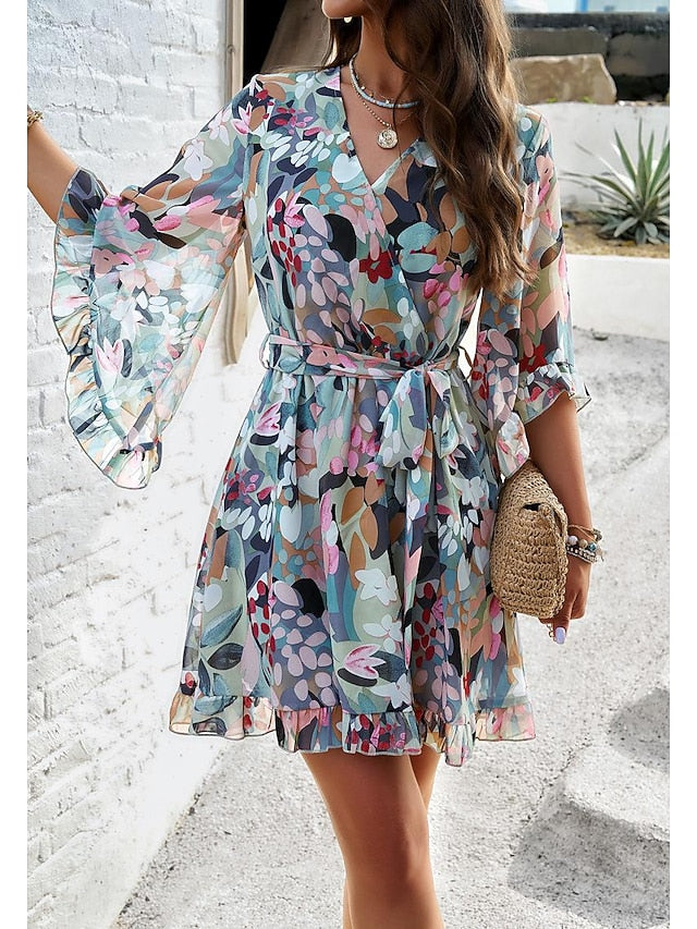 Women's Casual Dress Sheath Dress Sundress Rose 3D Print