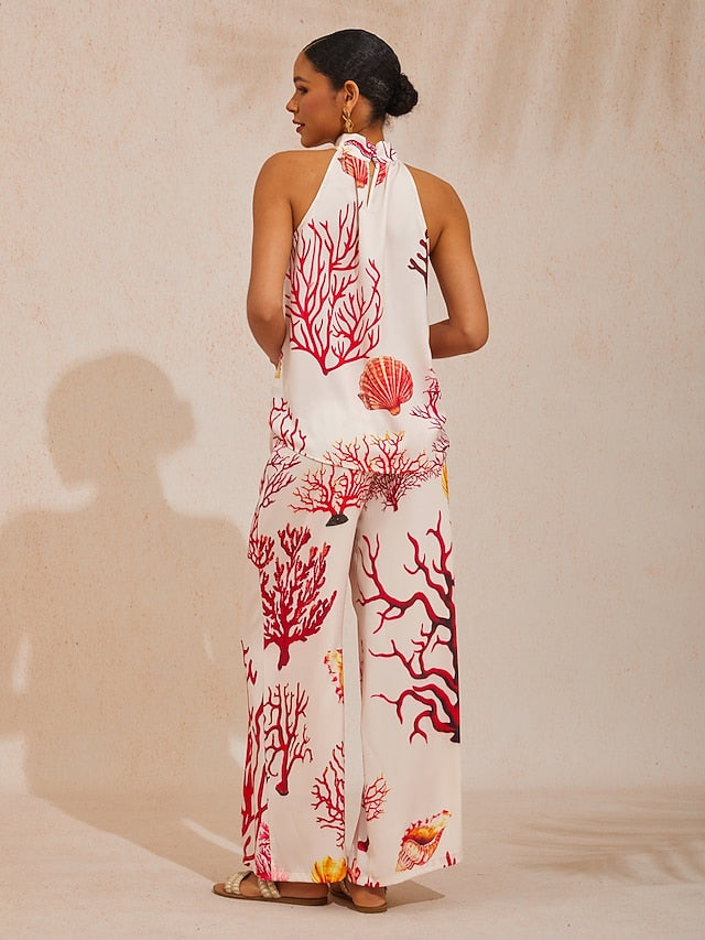 Coral Riviera Silky Satin Top