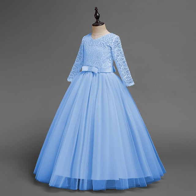 Girls' Sleeve Wedding Girl Dress Flower Half Kids