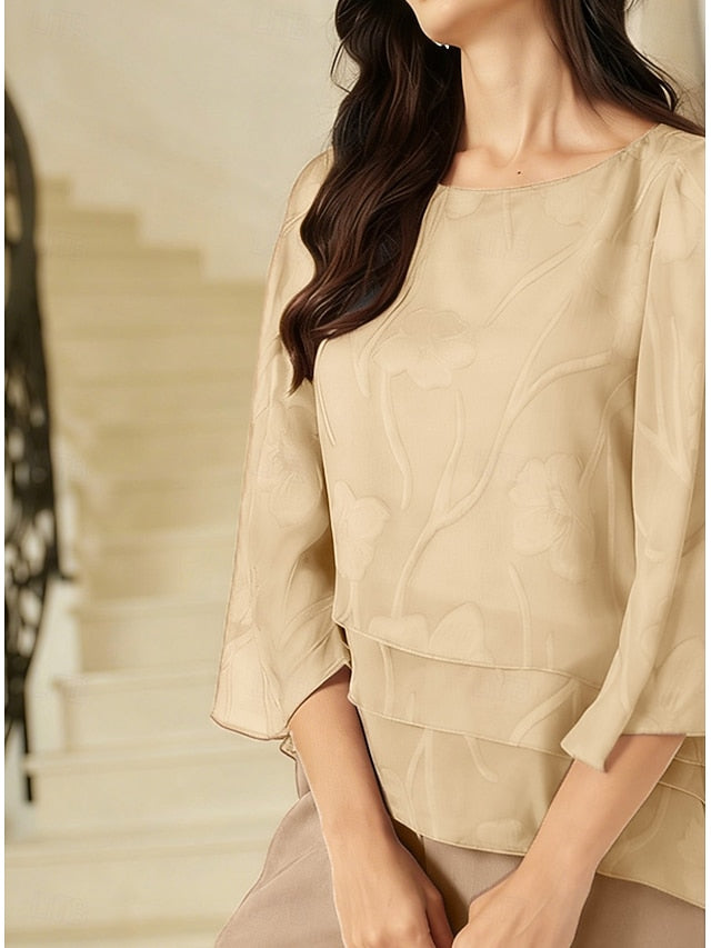 Women's Lace Shirt Blouse Dressy Tops Chiffon Tops