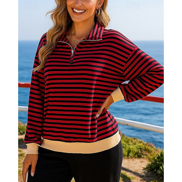Christmas Women's Pullover Sweatshirt Casual Tops Quarter