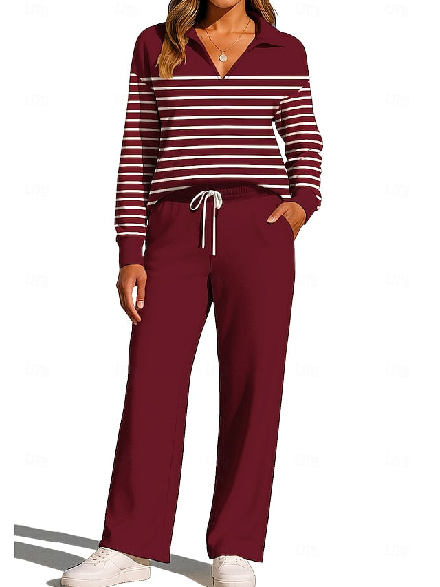 Women's Sweatshirt Tracksuit Sweatpants Drawstring Pocket