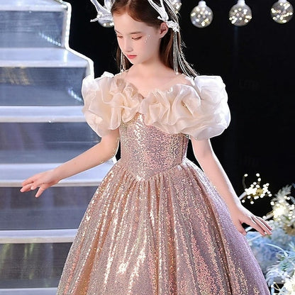 Party Sleeveless Dress Kids Performance Color Solid Girls'