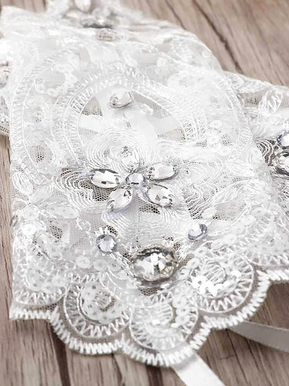 Bridal Lace Pearls with Wedding Gloves Elegant Accessories –