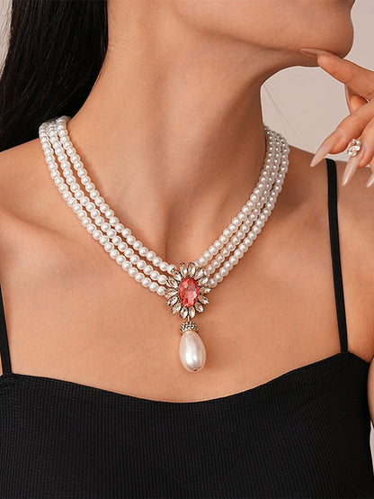 Jewelry Pearl with Earrings Set Women's