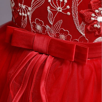 Sleeveless Dress Girl Flower Girls' Sequin Kids