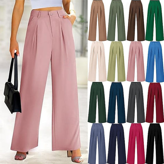 Women's Wide Leg Slacks Streetwear Casual Full Length