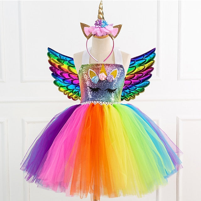 Headband Cosplay Dance Movie Dress Unicorn Girls' Wings